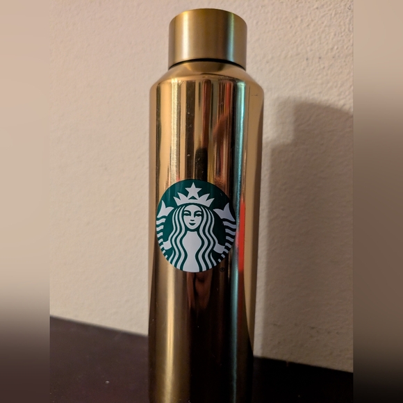 Walt Disney World 50th Anniversary Mickey x Starbucks Gold Metal Bottle Tumbler - Picture 2 of 10